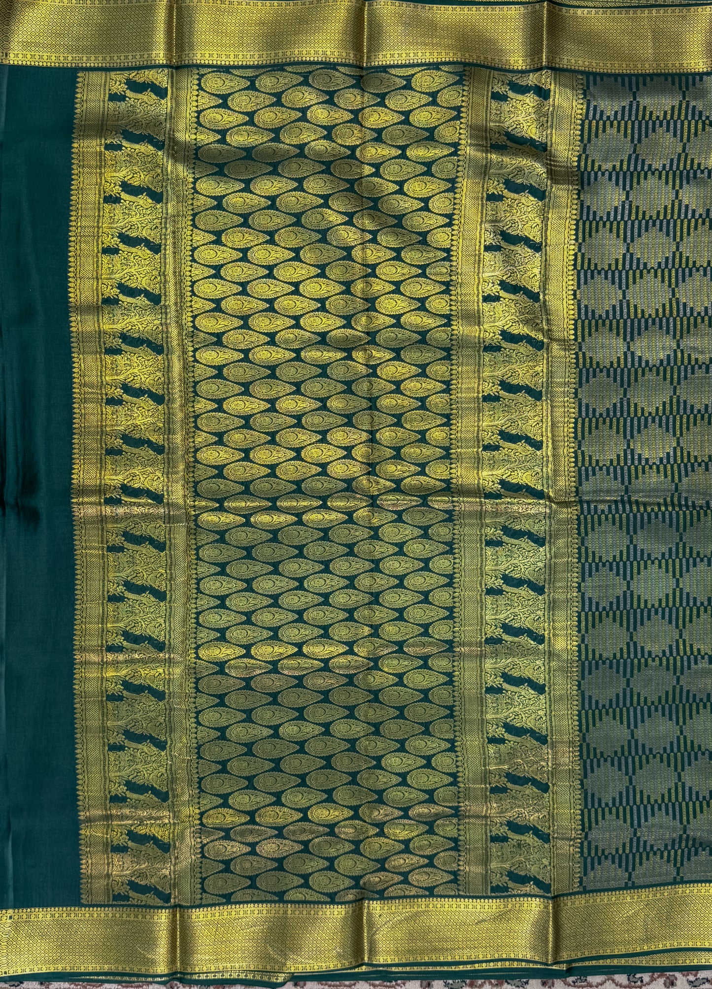 Green Mysore Crepe Silk Saree