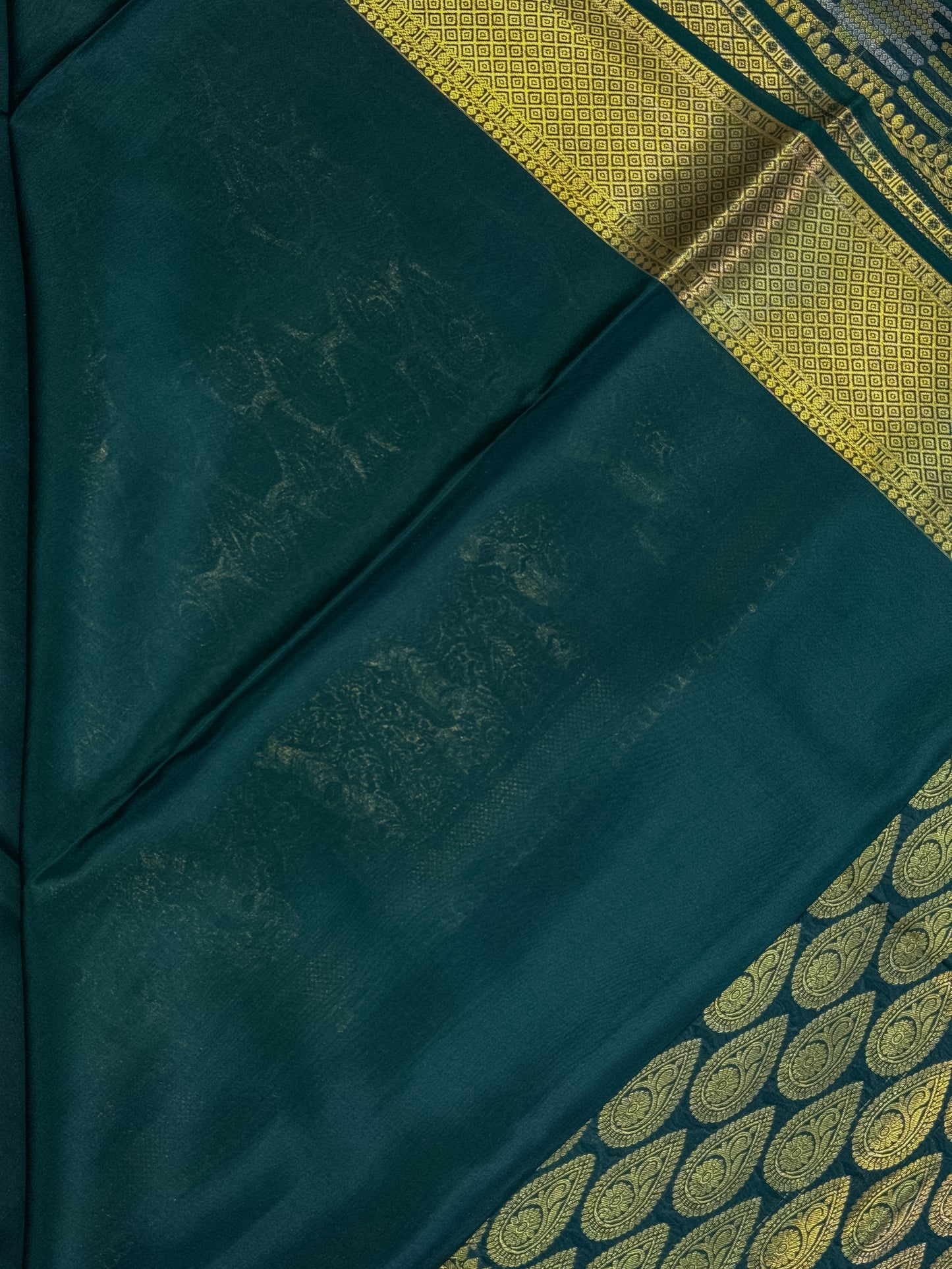 Green Mysore Crepe Silk Saree