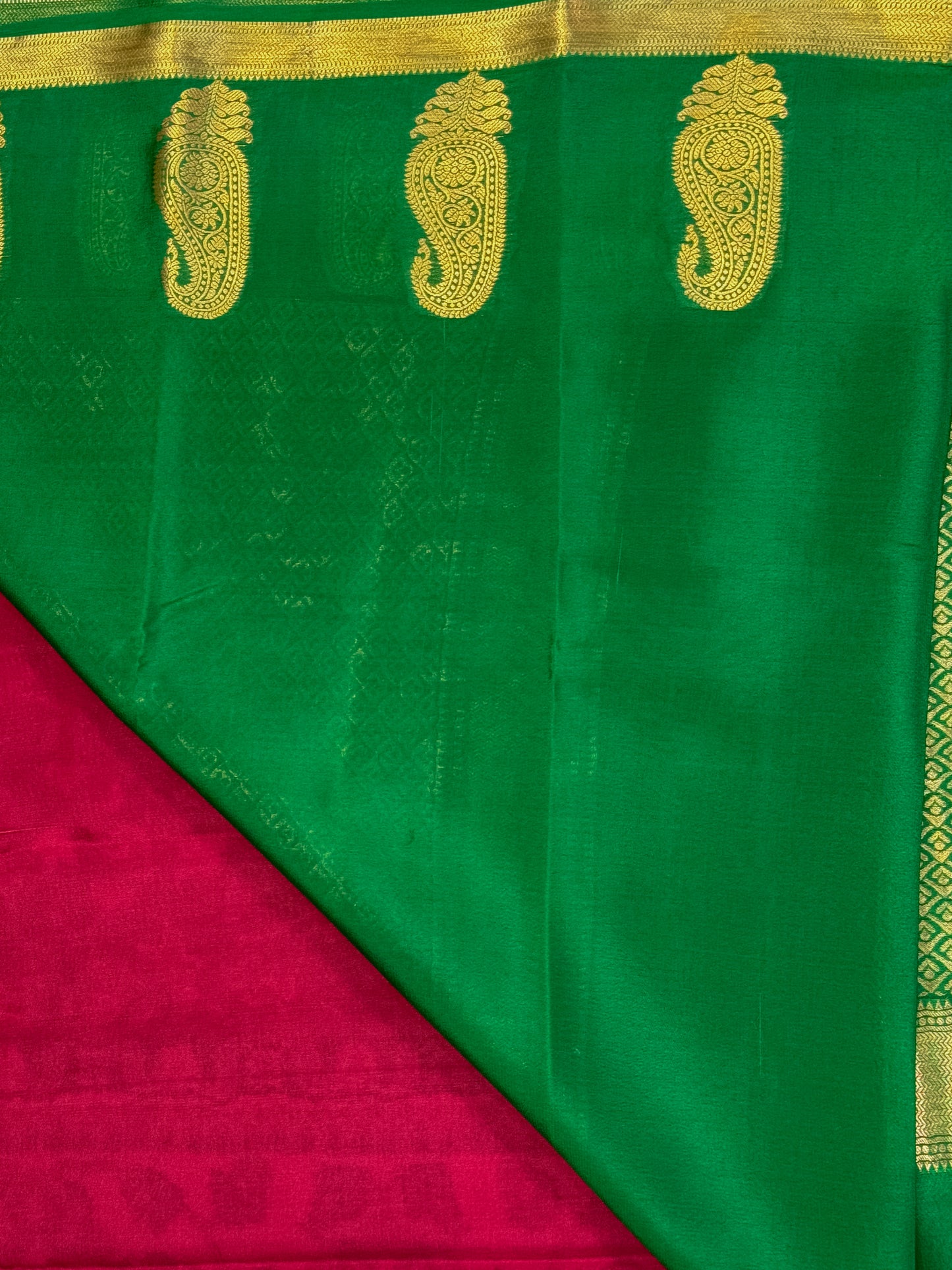 Red Mysore Crepe Silk Saree