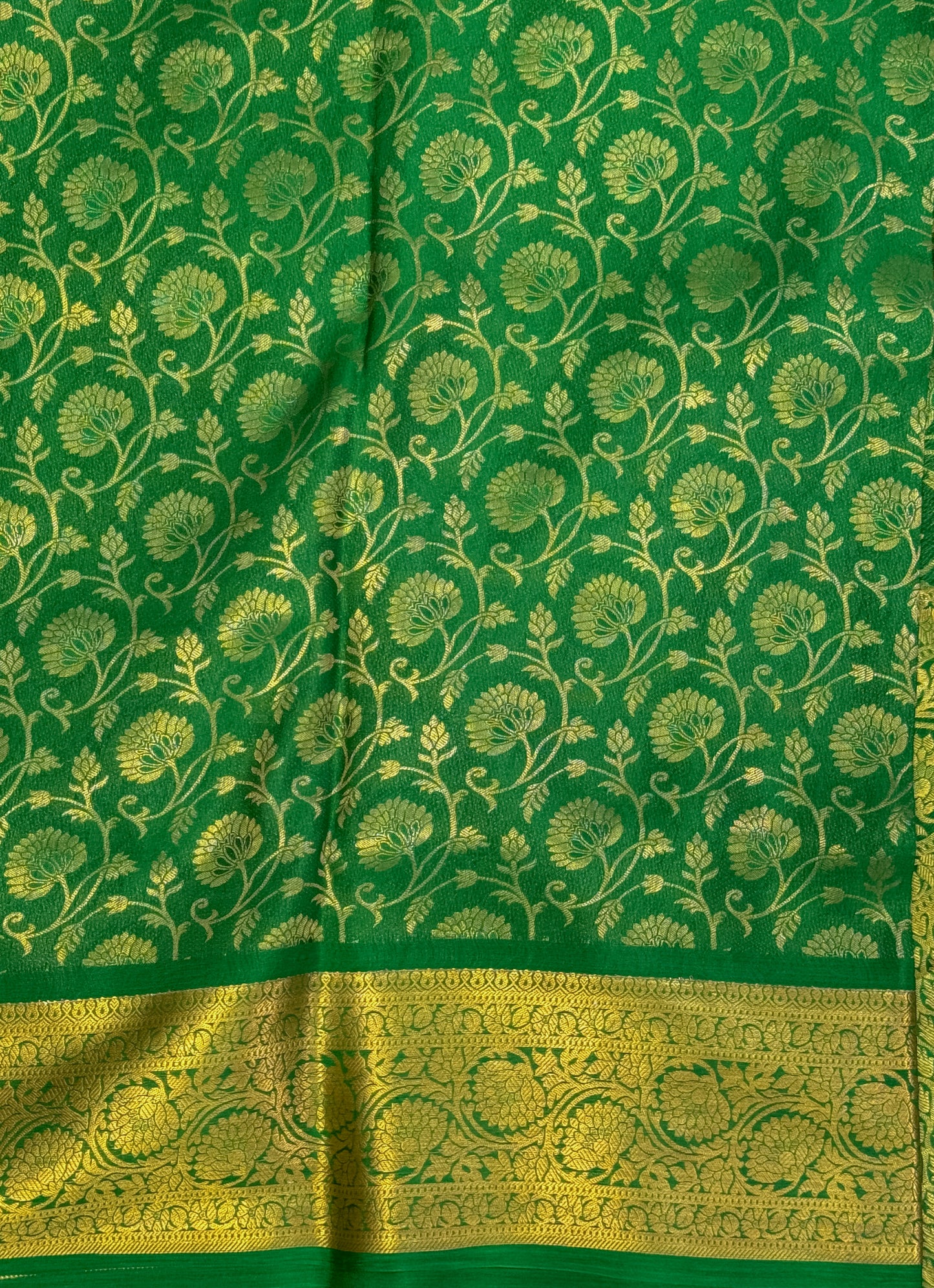 Green Mysore Crepe Silk Saree