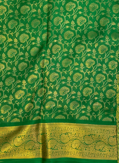 Green Mysore Crepe Silk Saree