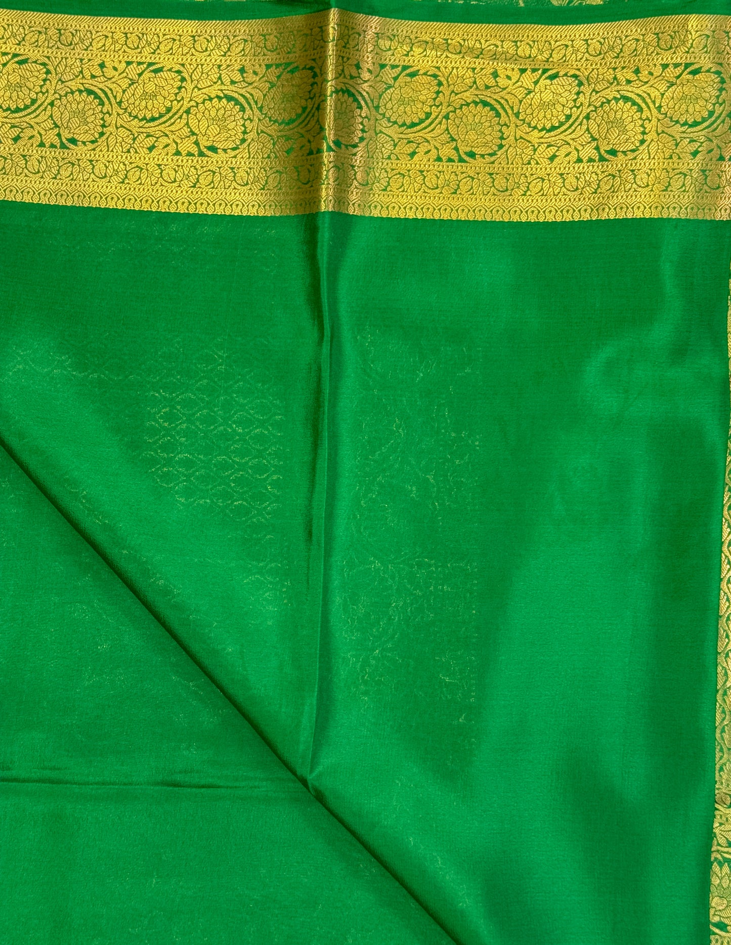 Green Mysore Crepe Silk Saree