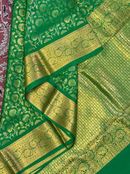 Green Mysore Crepe Silk Saree