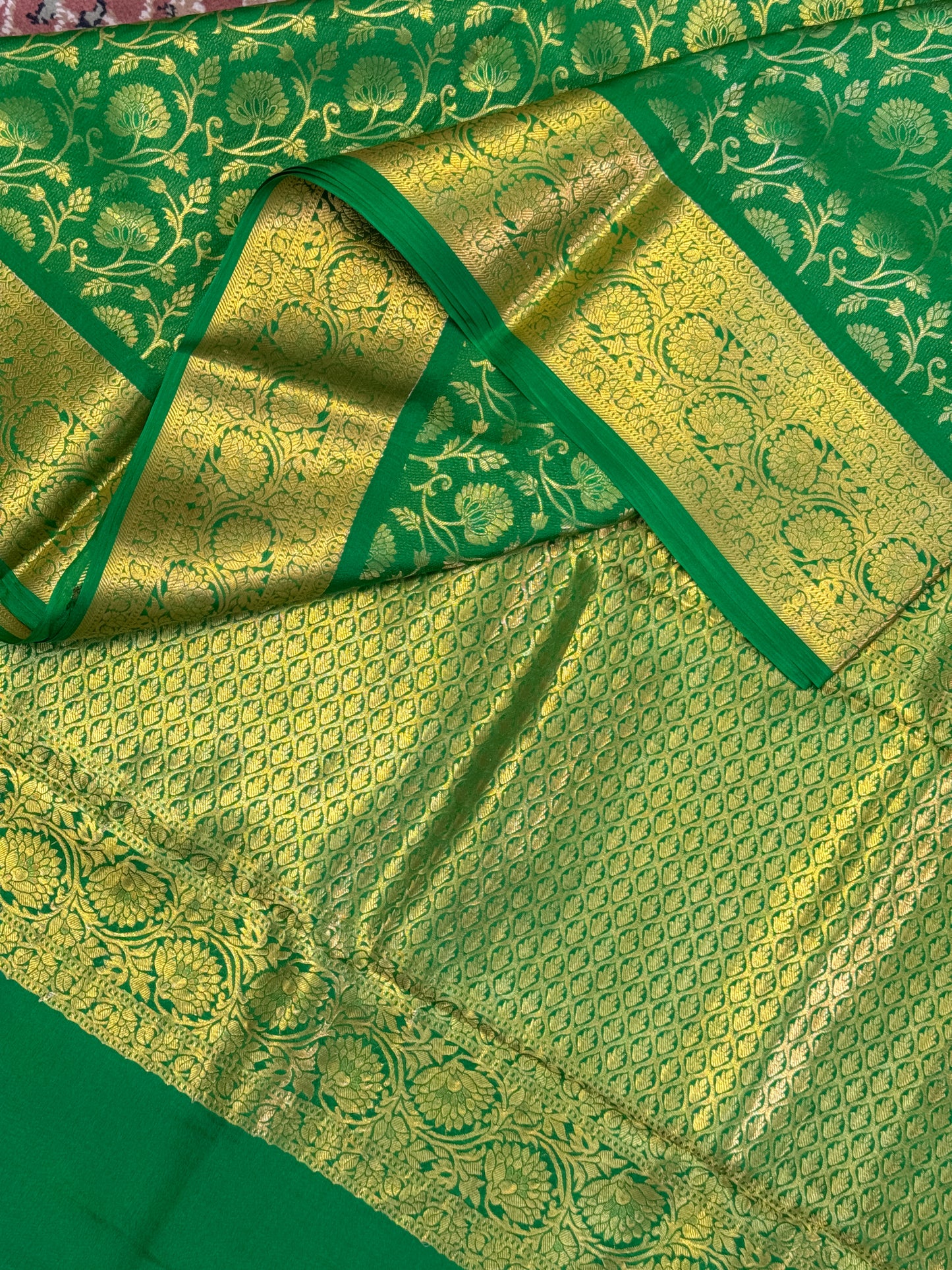 Green Mysore Crepe Silk Saree