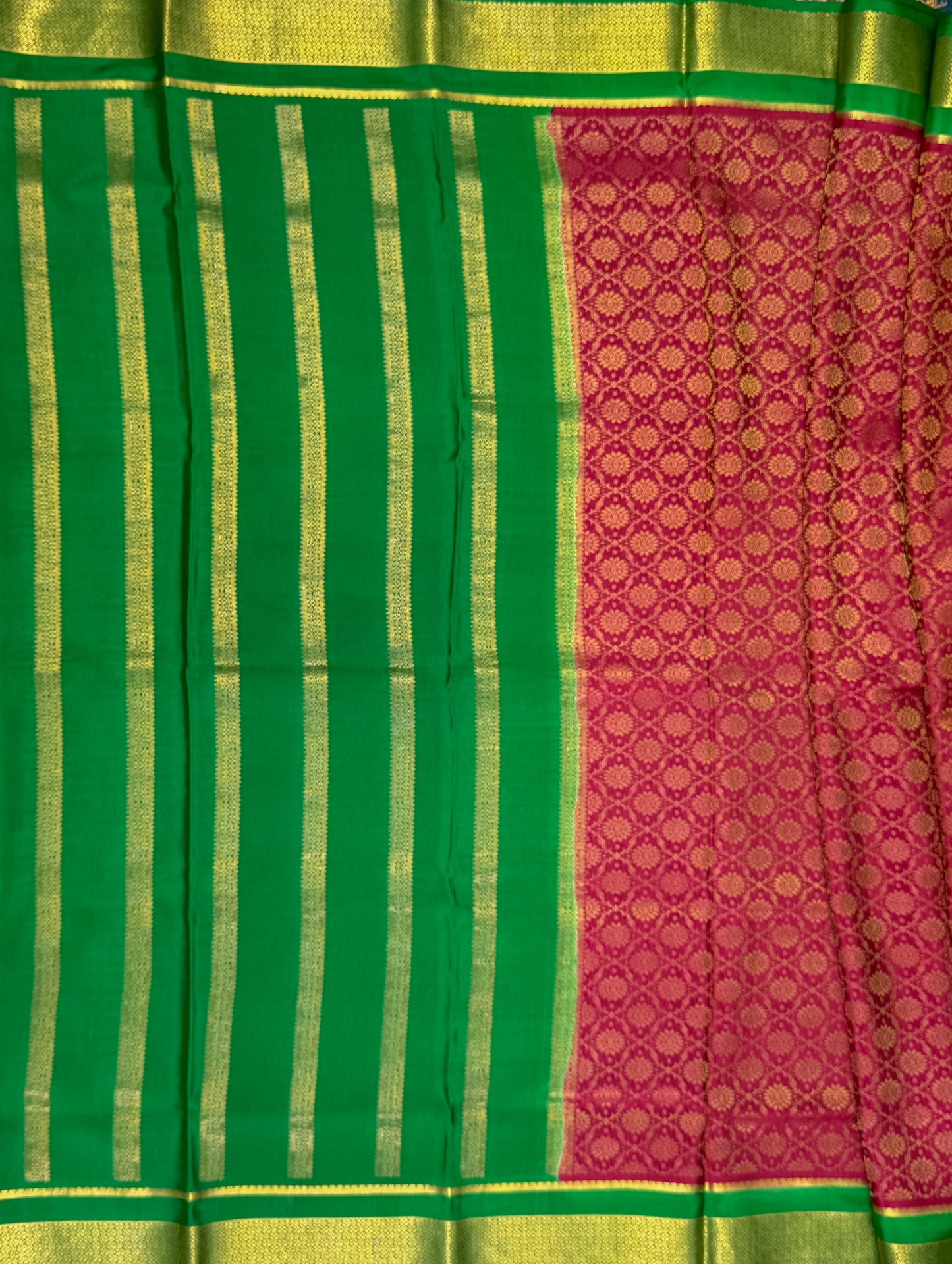 Red Mysore Crepe Silk Saree