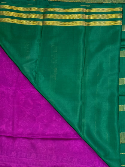 Magenta Mysore Crepe Silk Saree