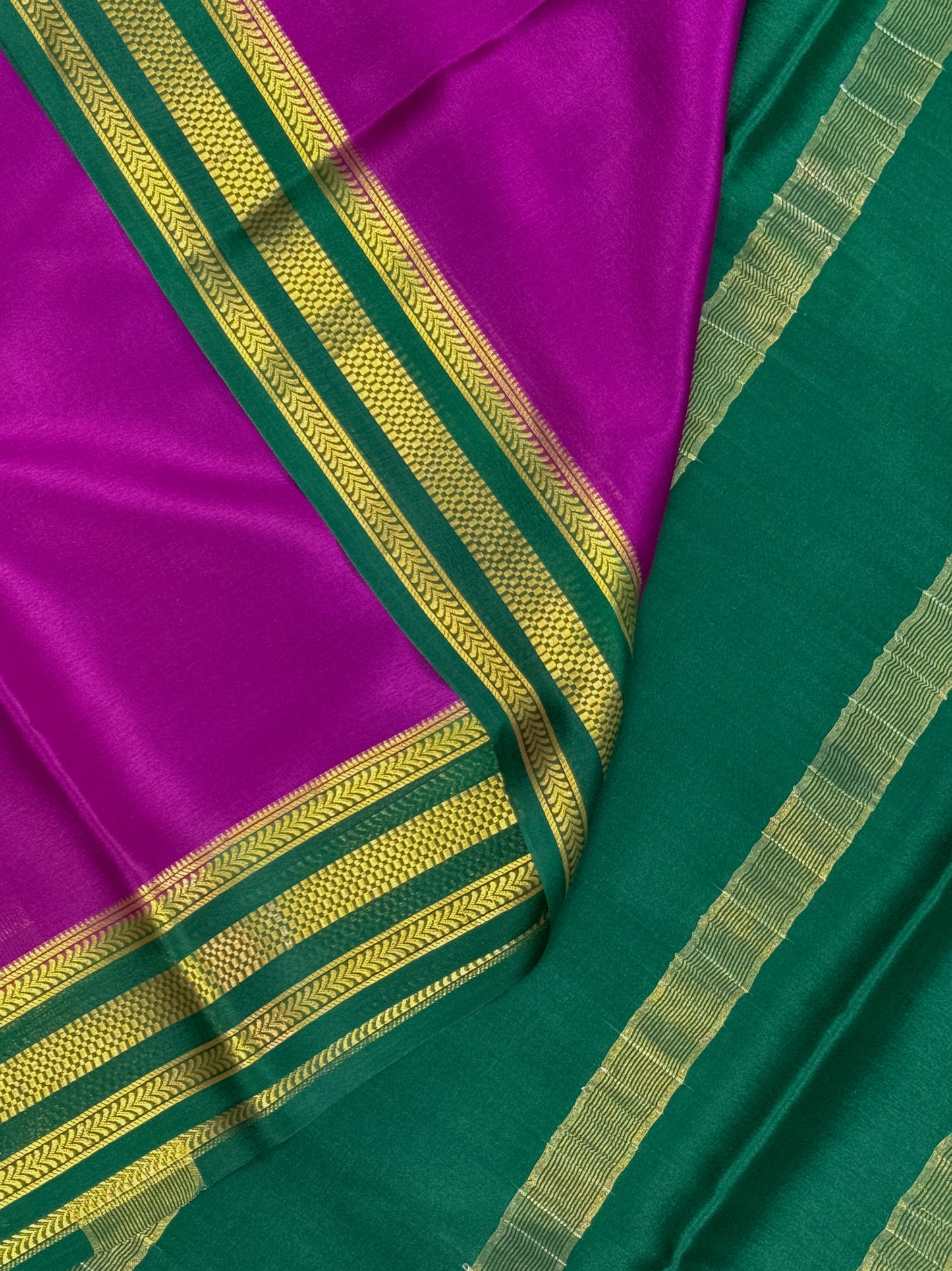 Magenta Mysore Crepe Silk Saree