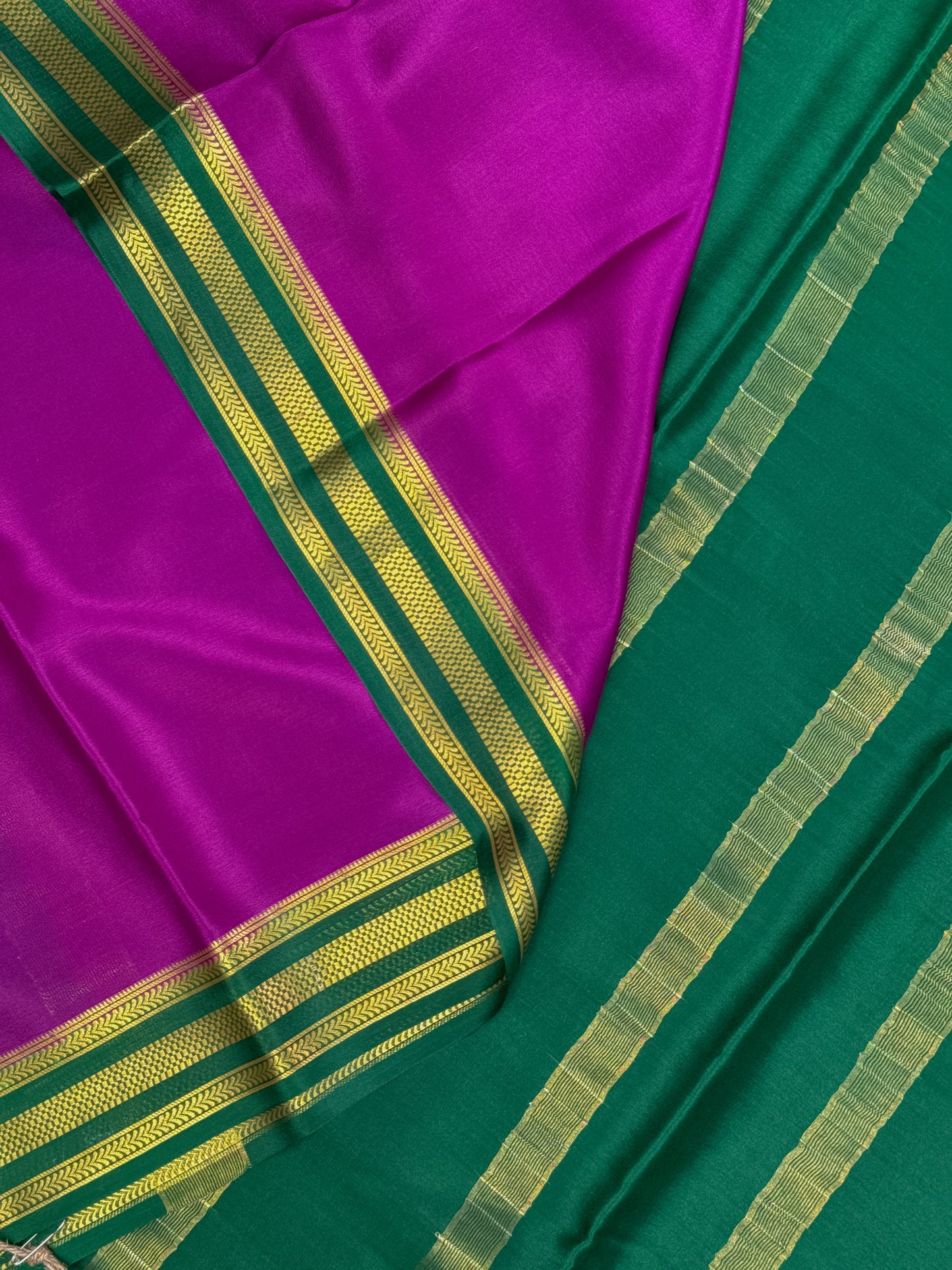 Magenta Mysore Crepe Silk Saree