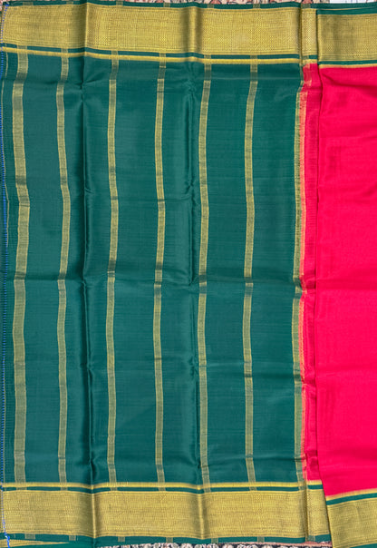 Red Mysore Crepe Silk Saree