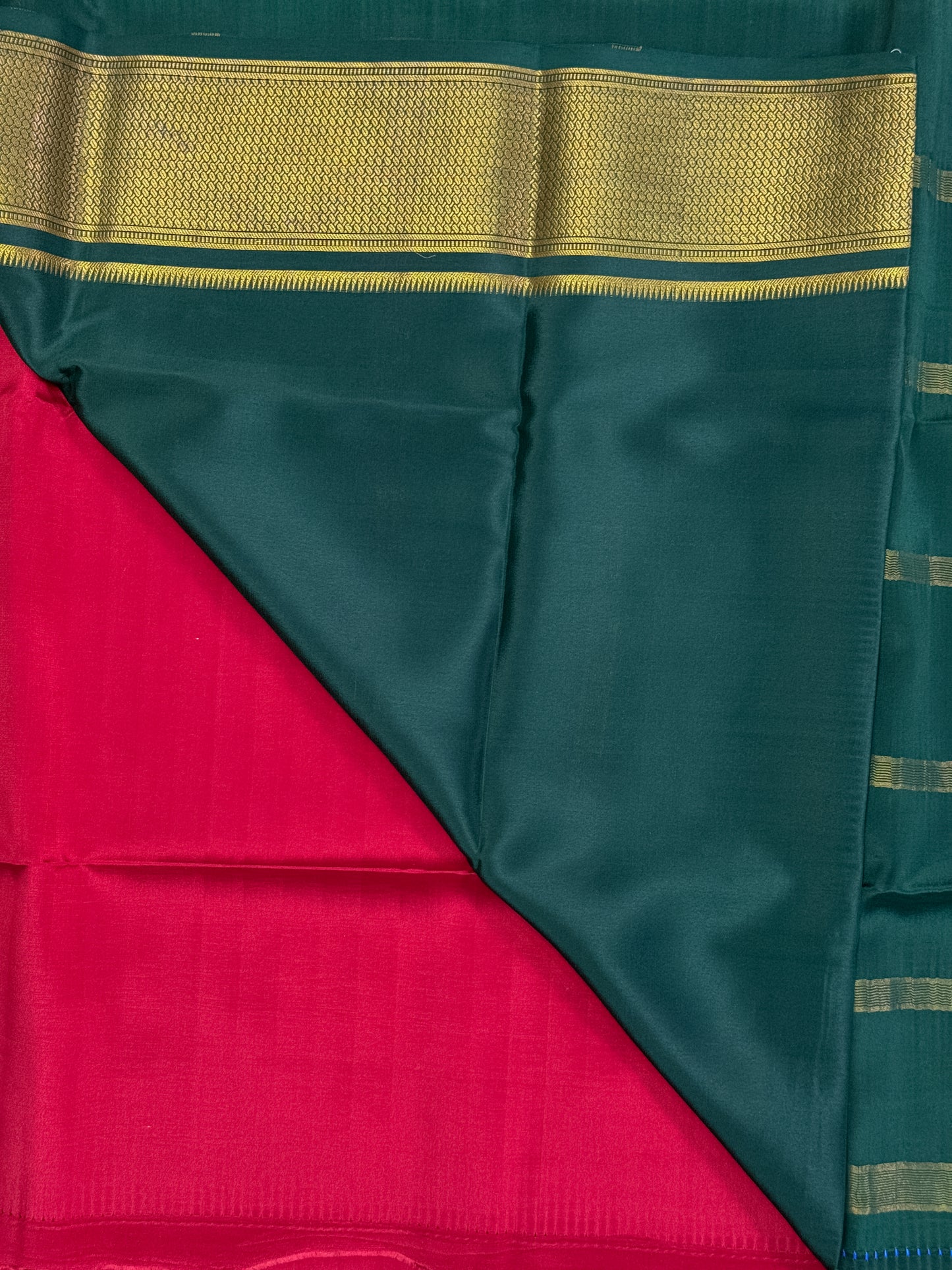 Red Mysore Crepe Silk Saree