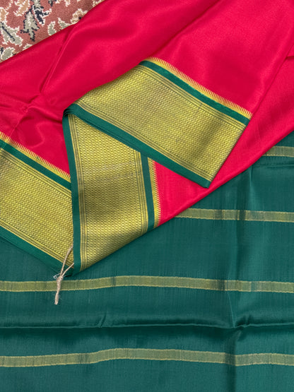 Red Mysore Crepe Silk Saree