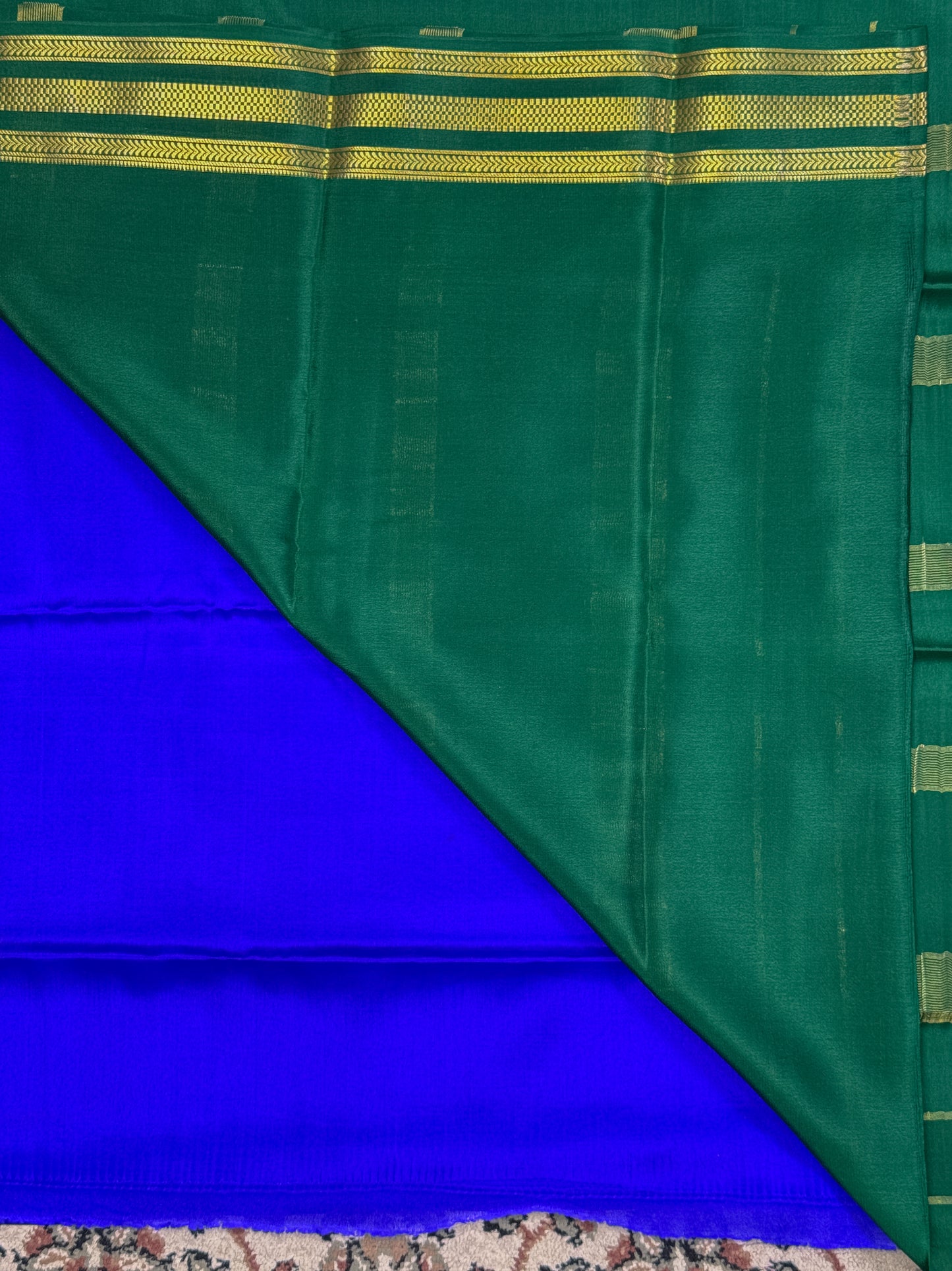 Blue Mysore Crepe Silk Saree