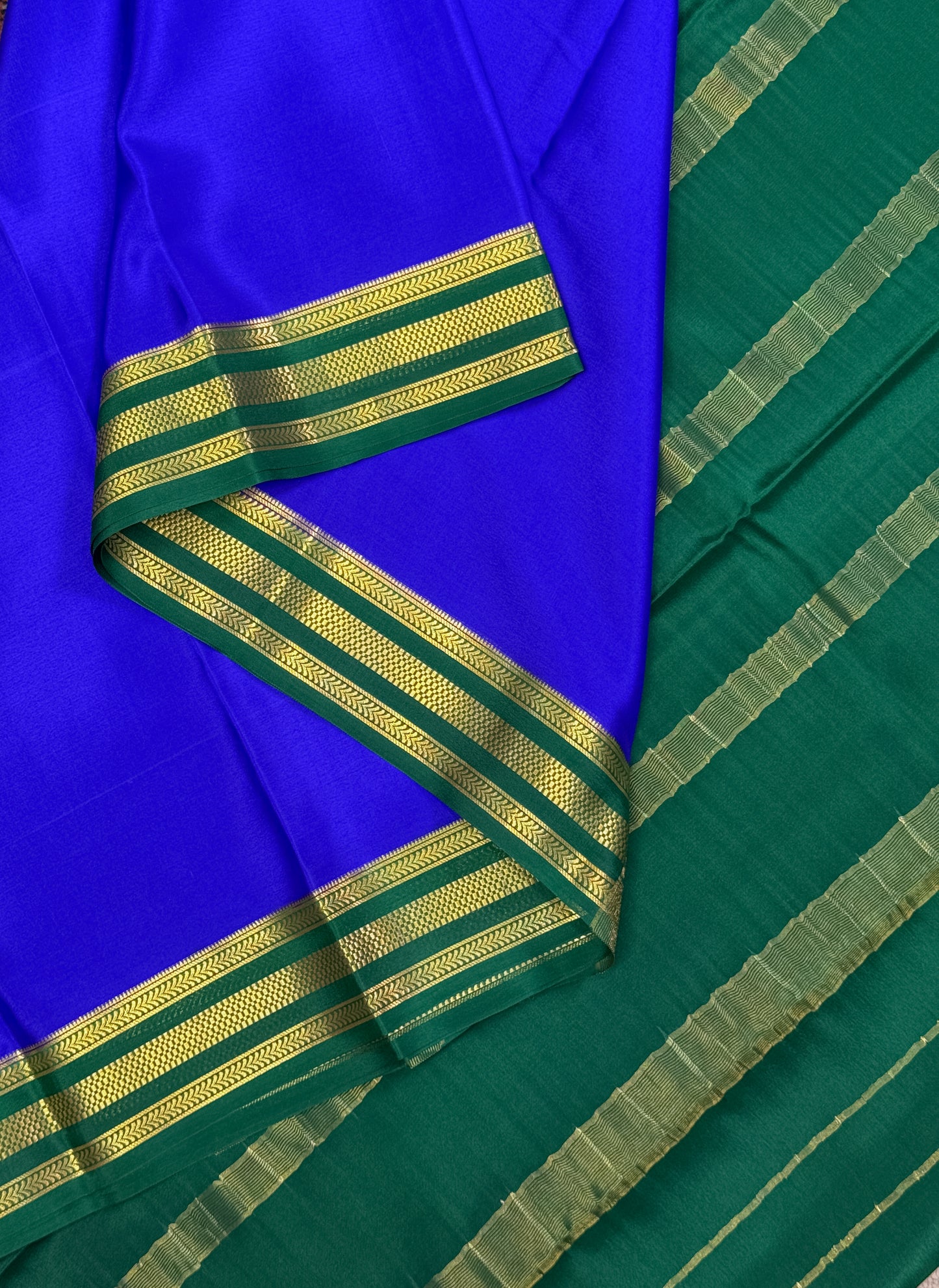 Blue Mysore Crepe Silk Saree