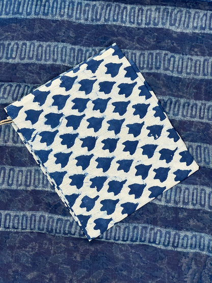 Indigo Printed Kota Doria Saree