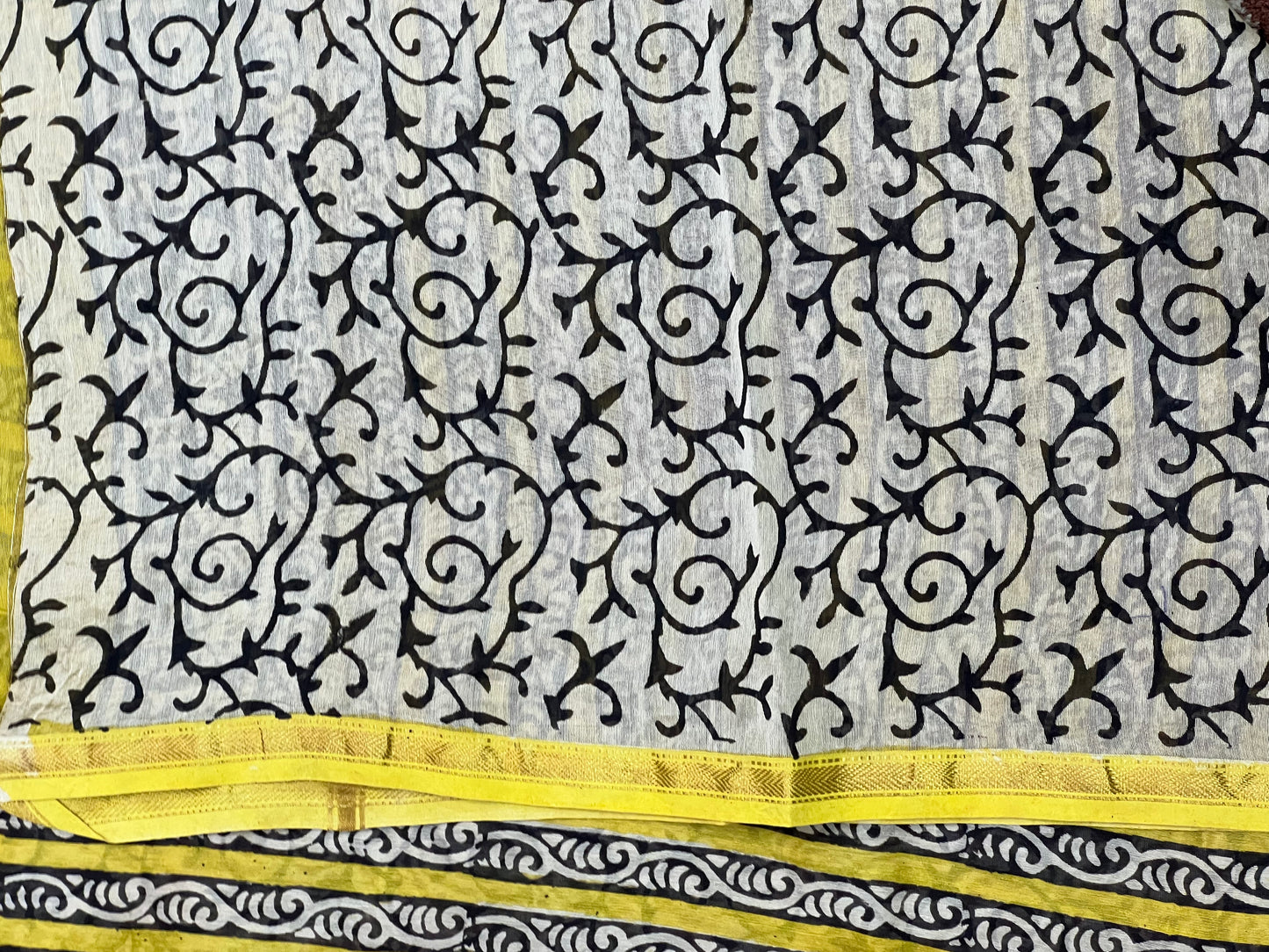 Blue Printed Cotton Silk Saree