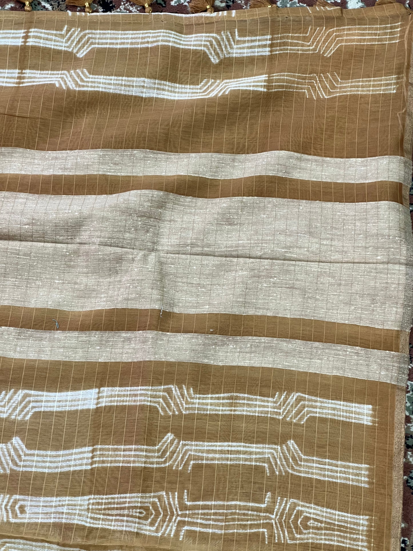 Mustard Shibori Cotton Silk Saree