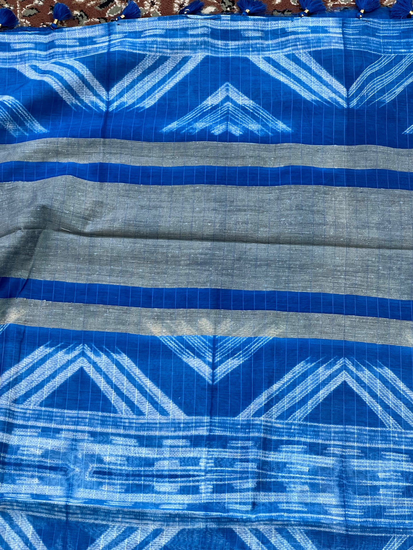 Blue Shibori Silk Cotton Saree