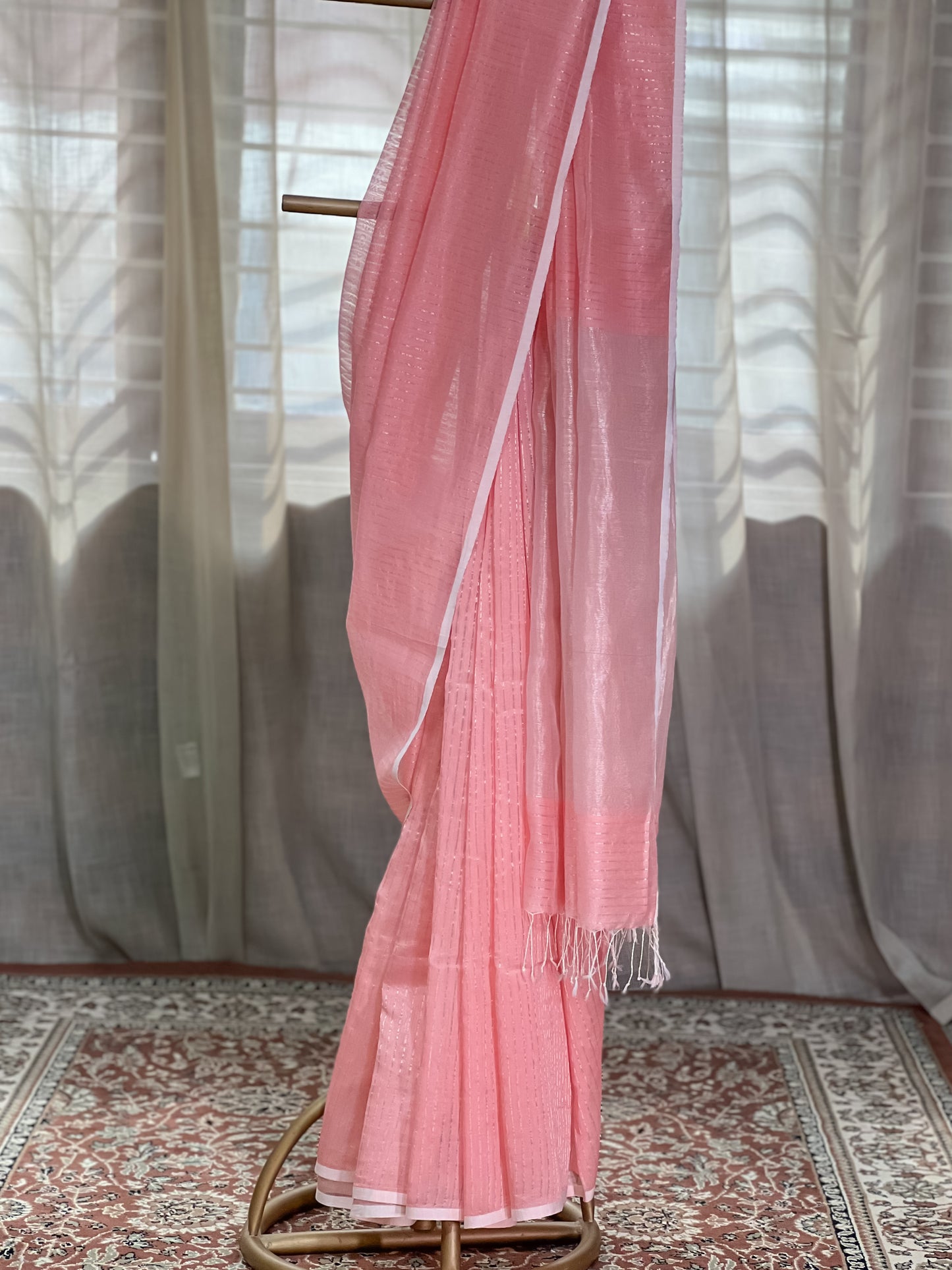 Pink Maheshwari Silk Cotton Saree