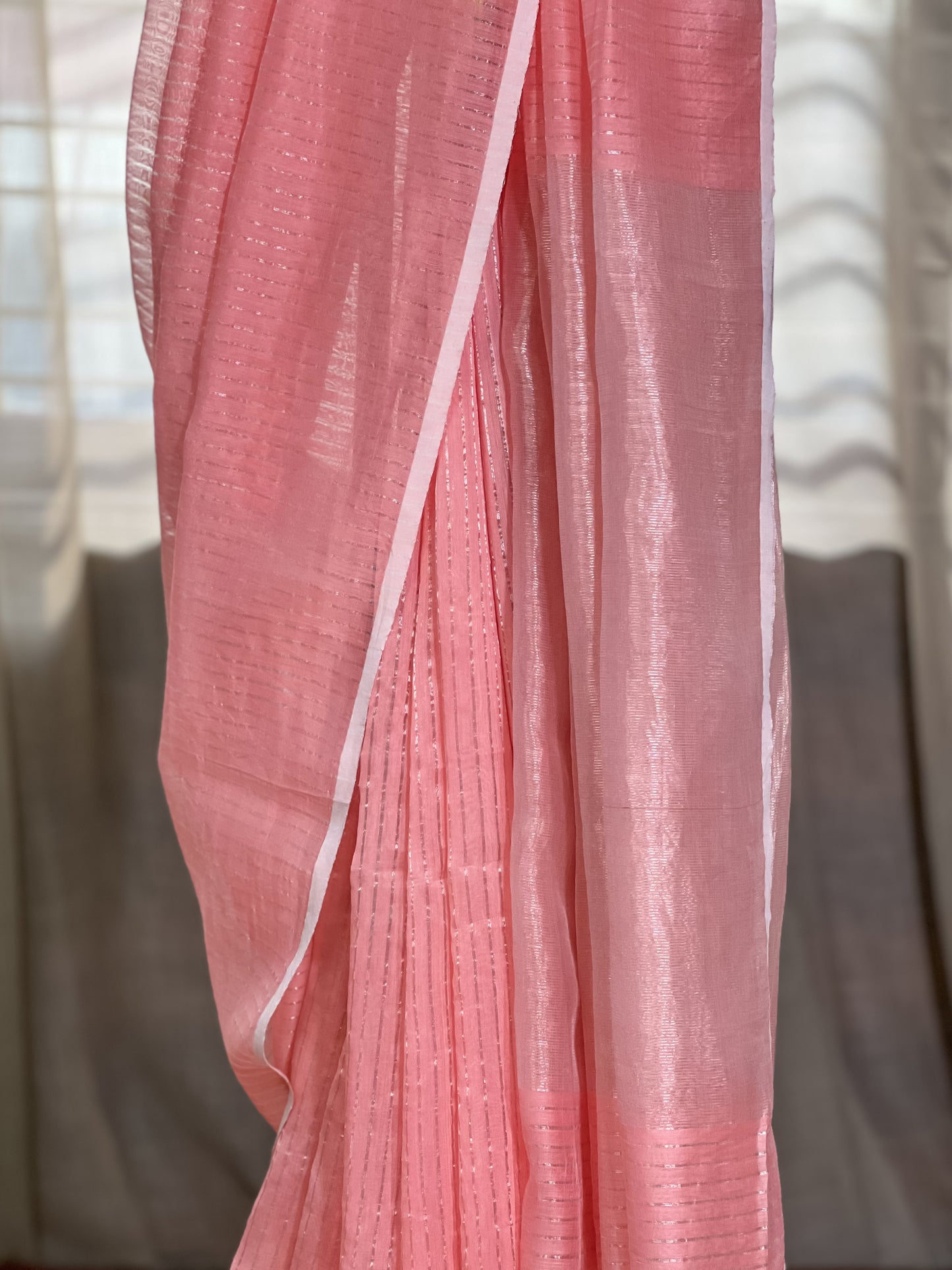 Pink Maheshwari Silk Cotton Saree