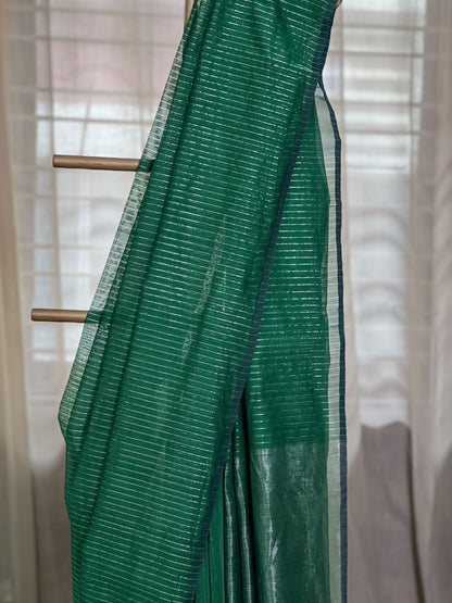 Green Maheshwari Silk Cotton Saree