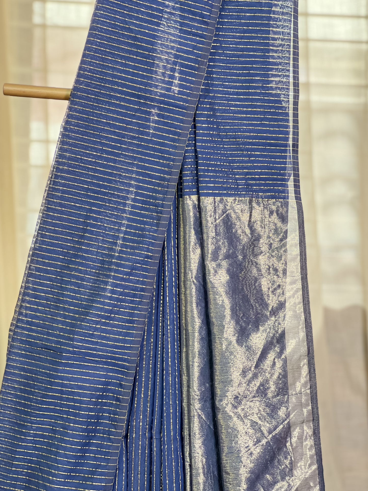 Blue Maheshwari Silk Cotton Saree