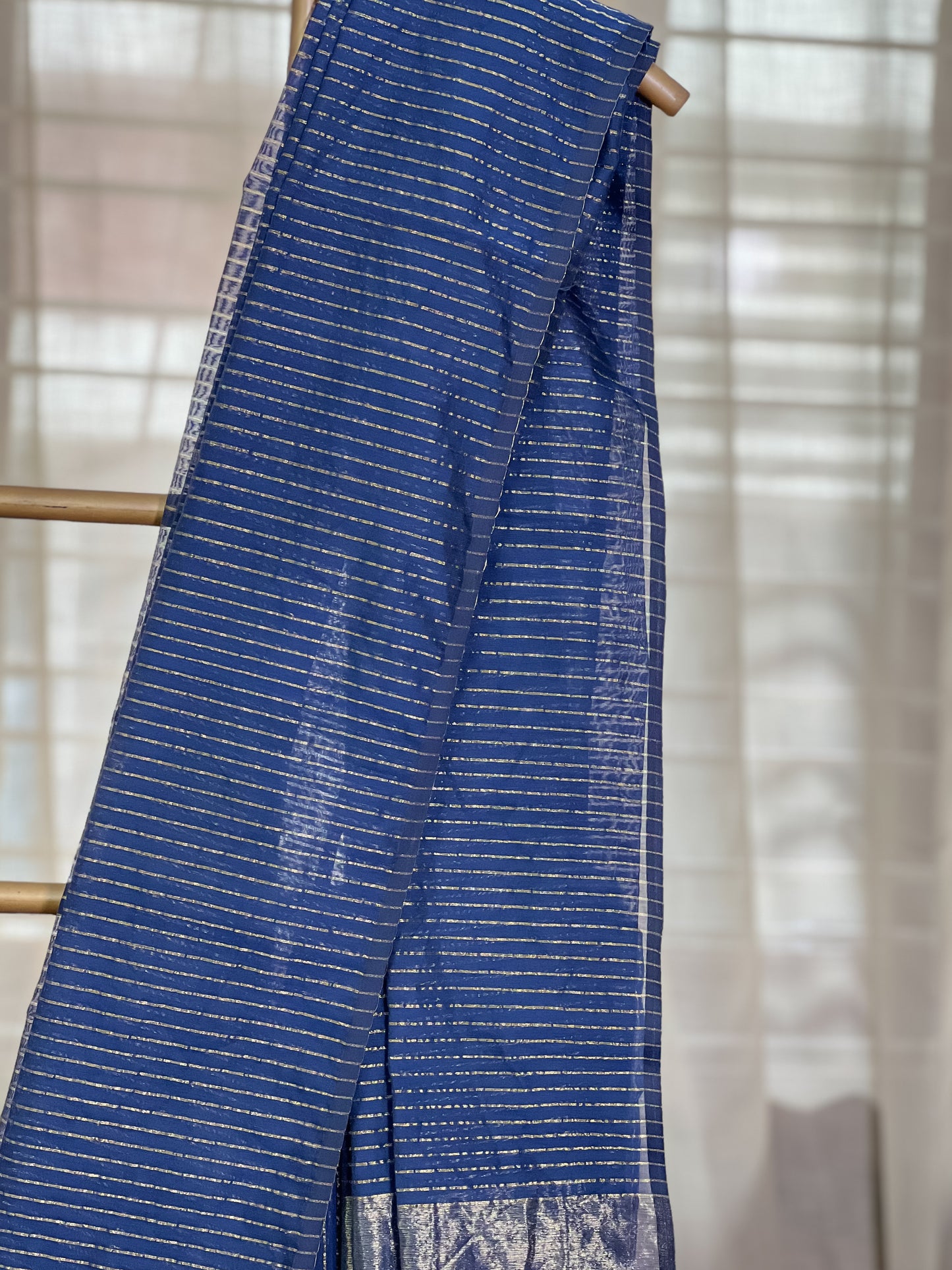 Blue Maheshwari Silk Cotton Saree