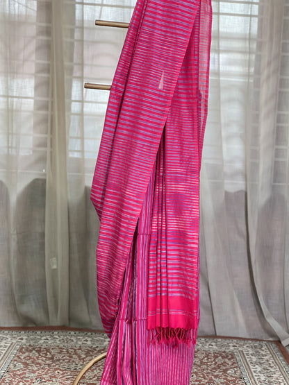 Red Maheshwari Cotton Saree