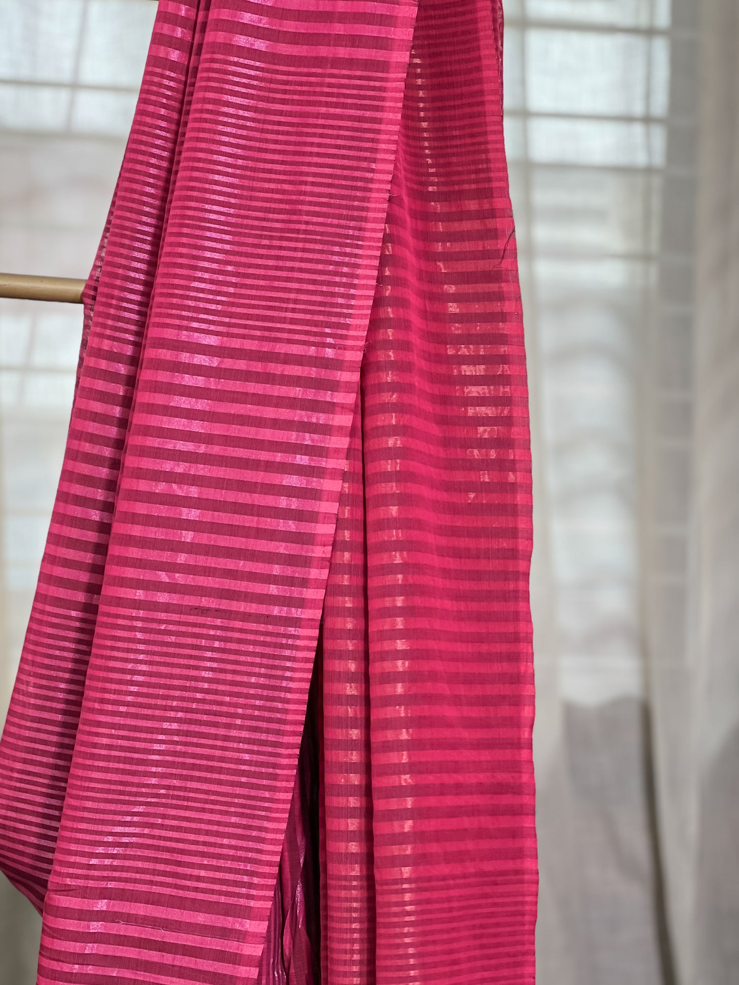 Red Maheshwari Cotton Saree