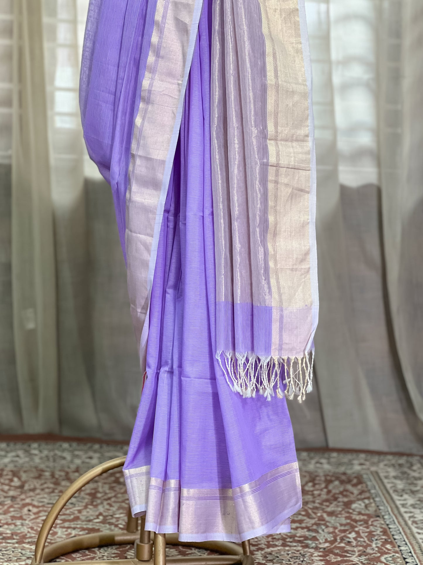 Purple Maheshwari Silk Cotton Saree