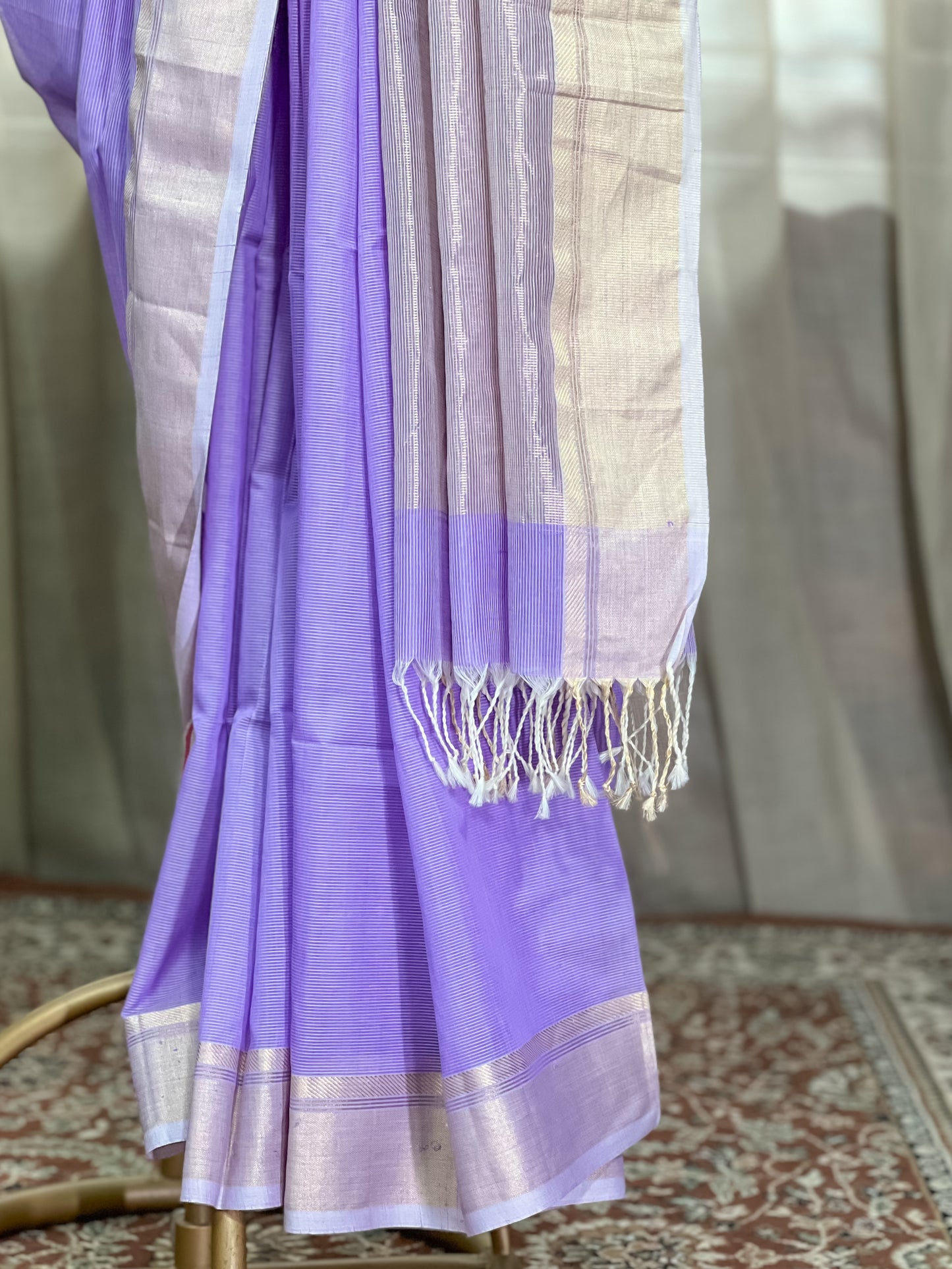 Purple Maheshwari Silk Cotton Saree