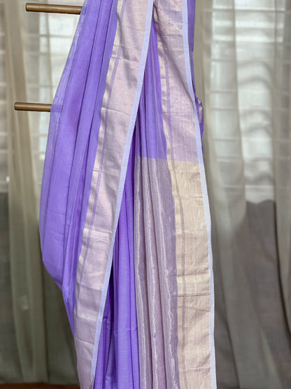 Purple Maheshwari Silk Cotton Saree