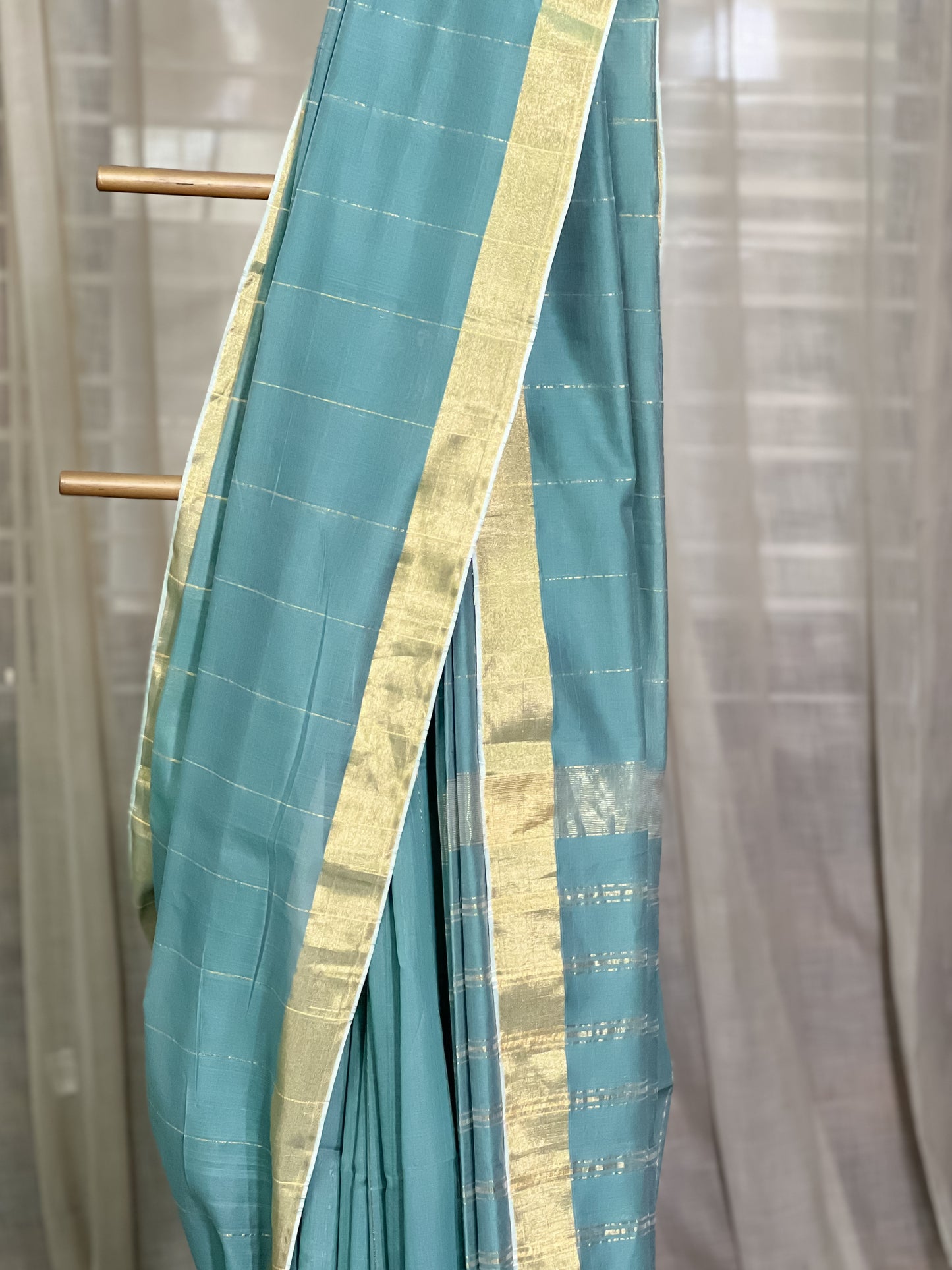 Green Maheshwari Silk Cotton Saree