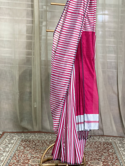 Pink Maheshwari Silk Cotton Saree