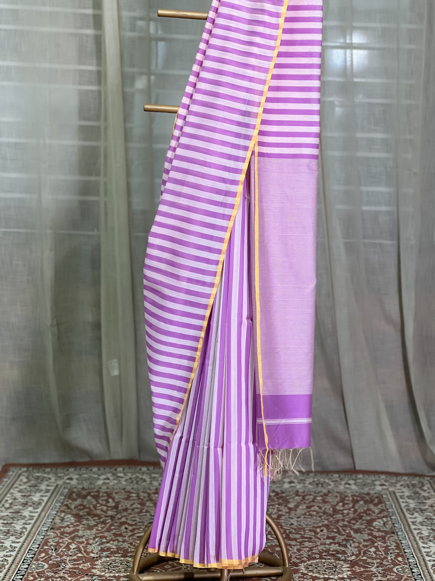 Purple Maheshwari Cotton Silk Saree