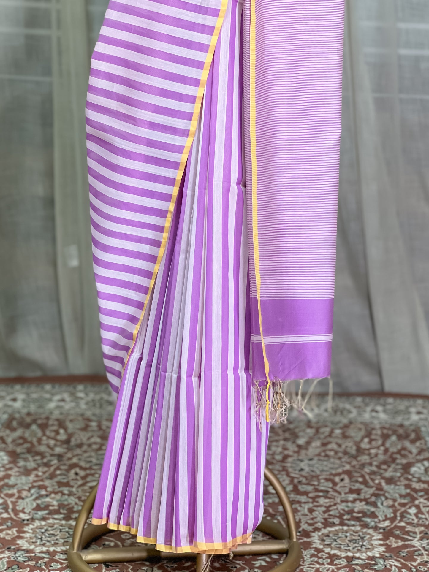 Purple Maheshwari Cotton Silk Saree