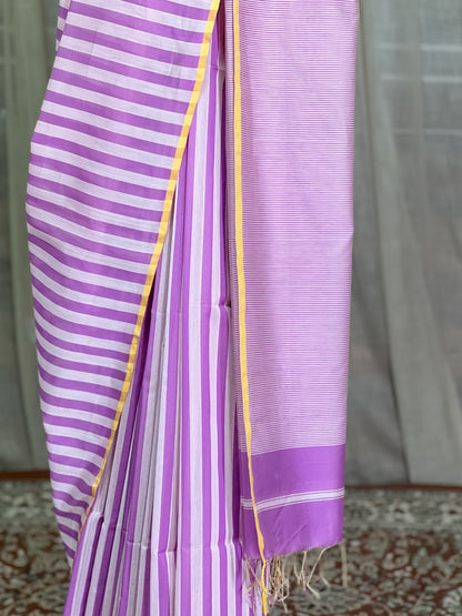 Purple Maheshwari Cotton Silk Saree