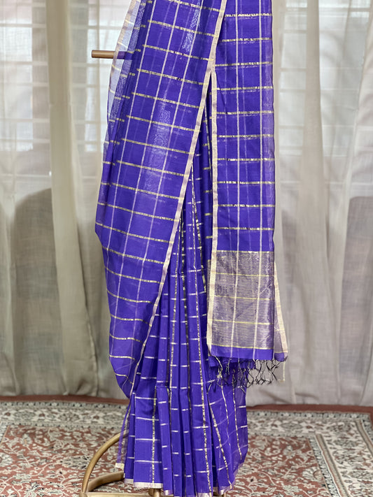 Violet Maheshwari Silk Cotton Saree