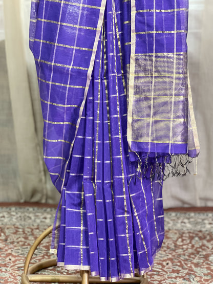 Violet Maheshwari Silk Cotton Saree