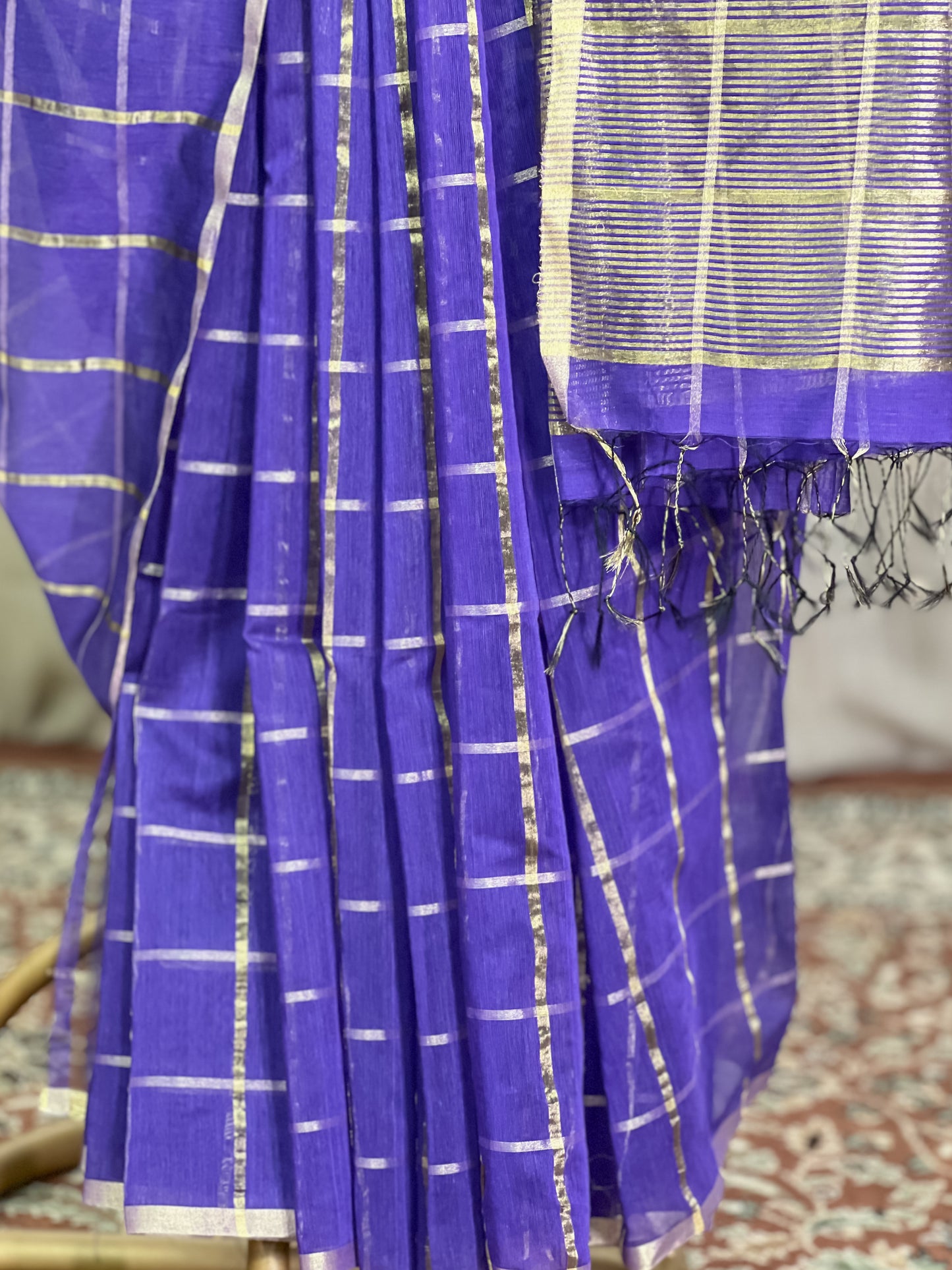 Violet Maheshwari Silk Cotton Saree