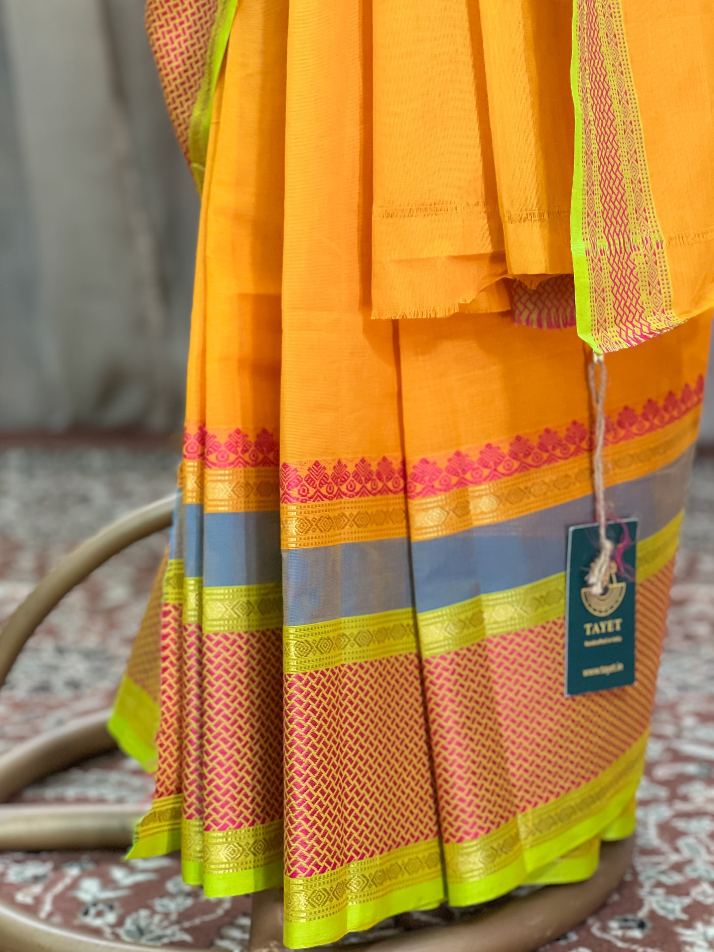 Yellow Kanchi Cotton Saree