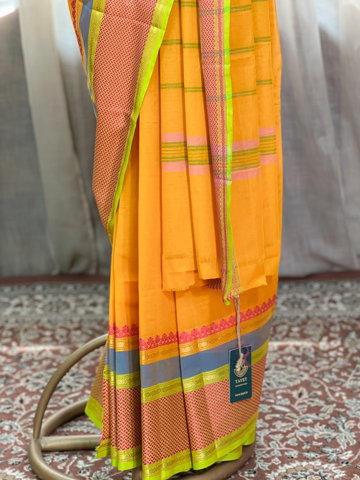 Yellow Kanchi Cotton Saree