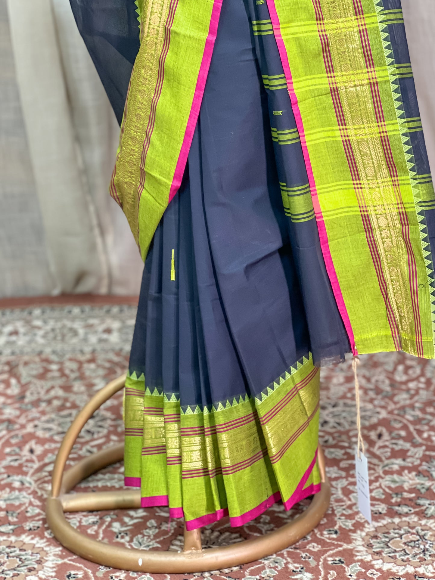 Black Kanchi Cotton Saree