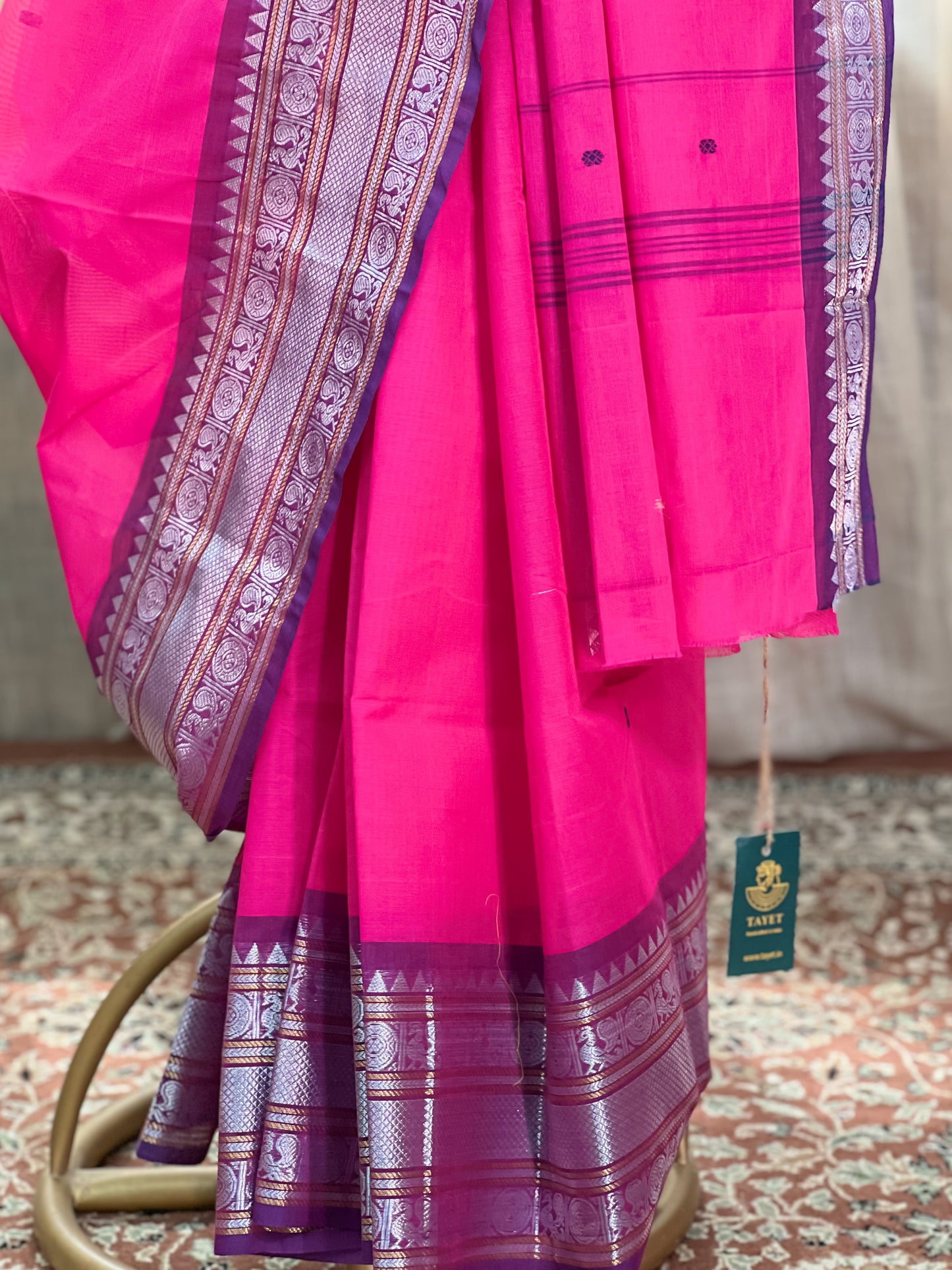 Pink Kanchi Cotton Saree