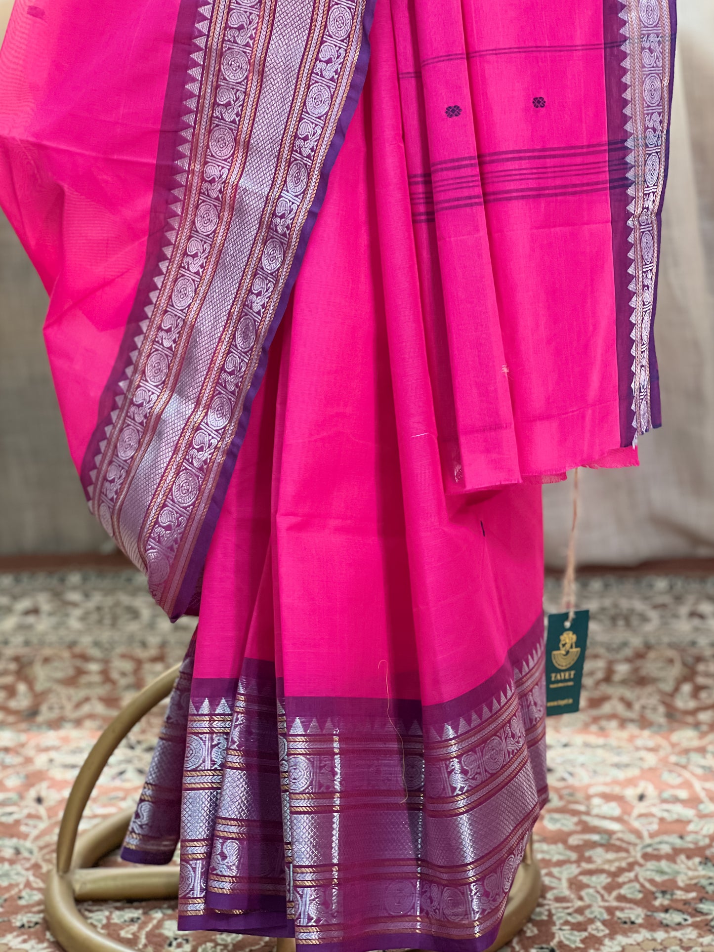 Pink Kanchi Cotton Saree