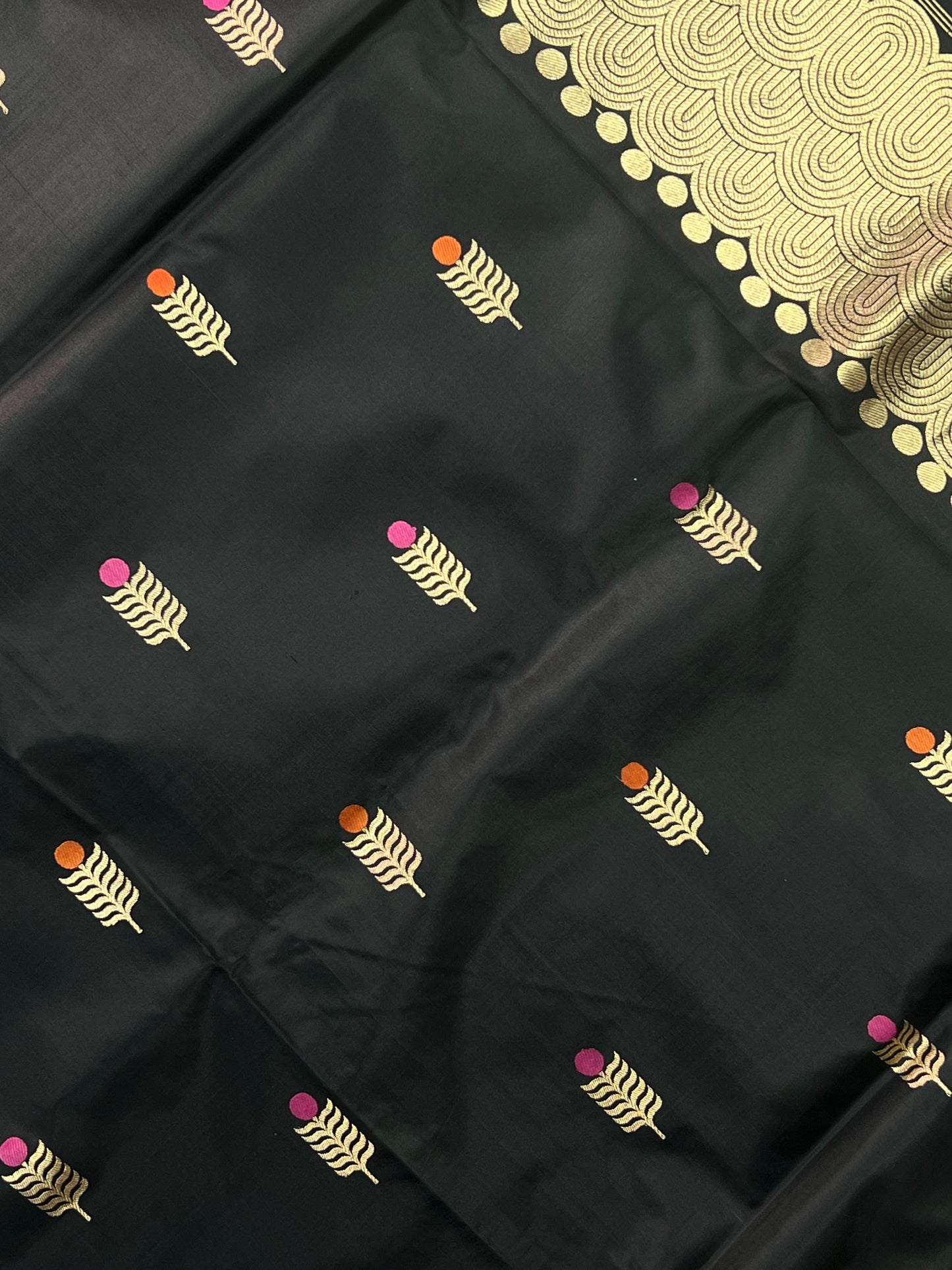 Black Banarasi Katan Silk Saree