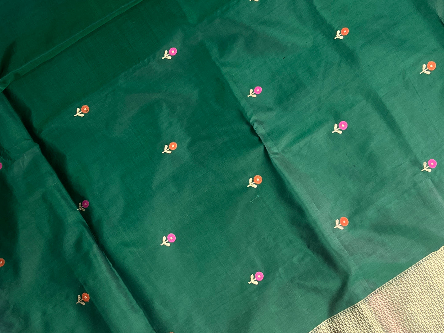 Green Banarasi Katan Silk Saree