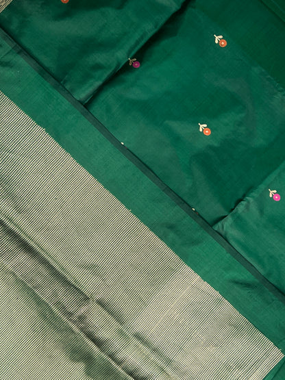 Green Banarasi Katan Silk Saree