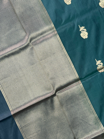 Blue Banarasi Katan Silk Saree