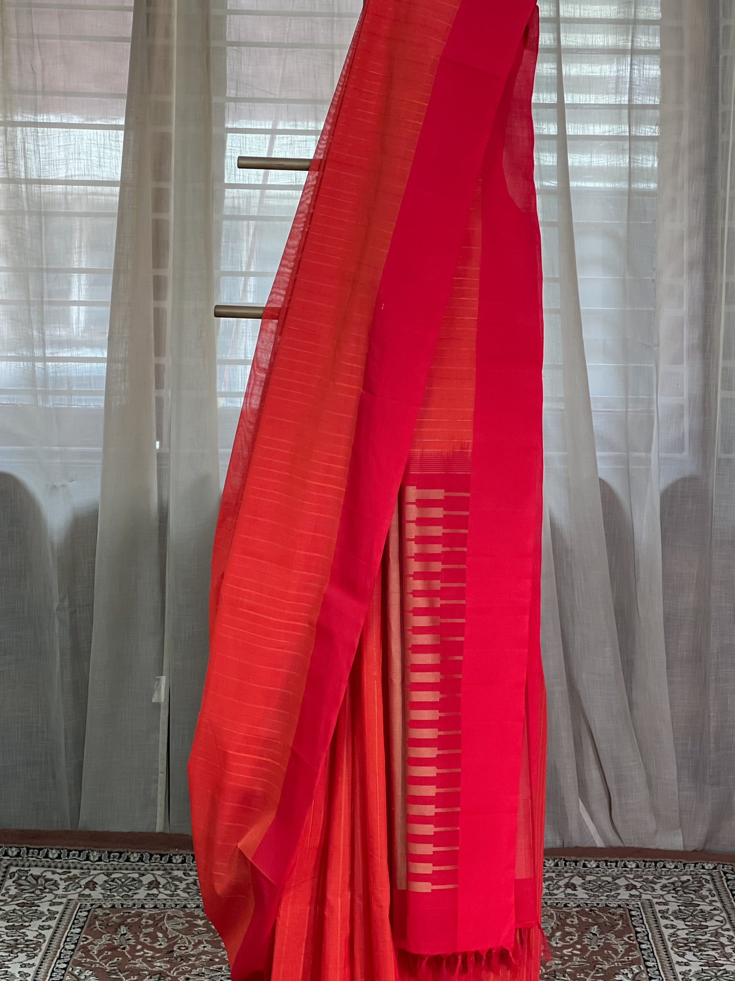 Orange Kanchi Cotton Saree