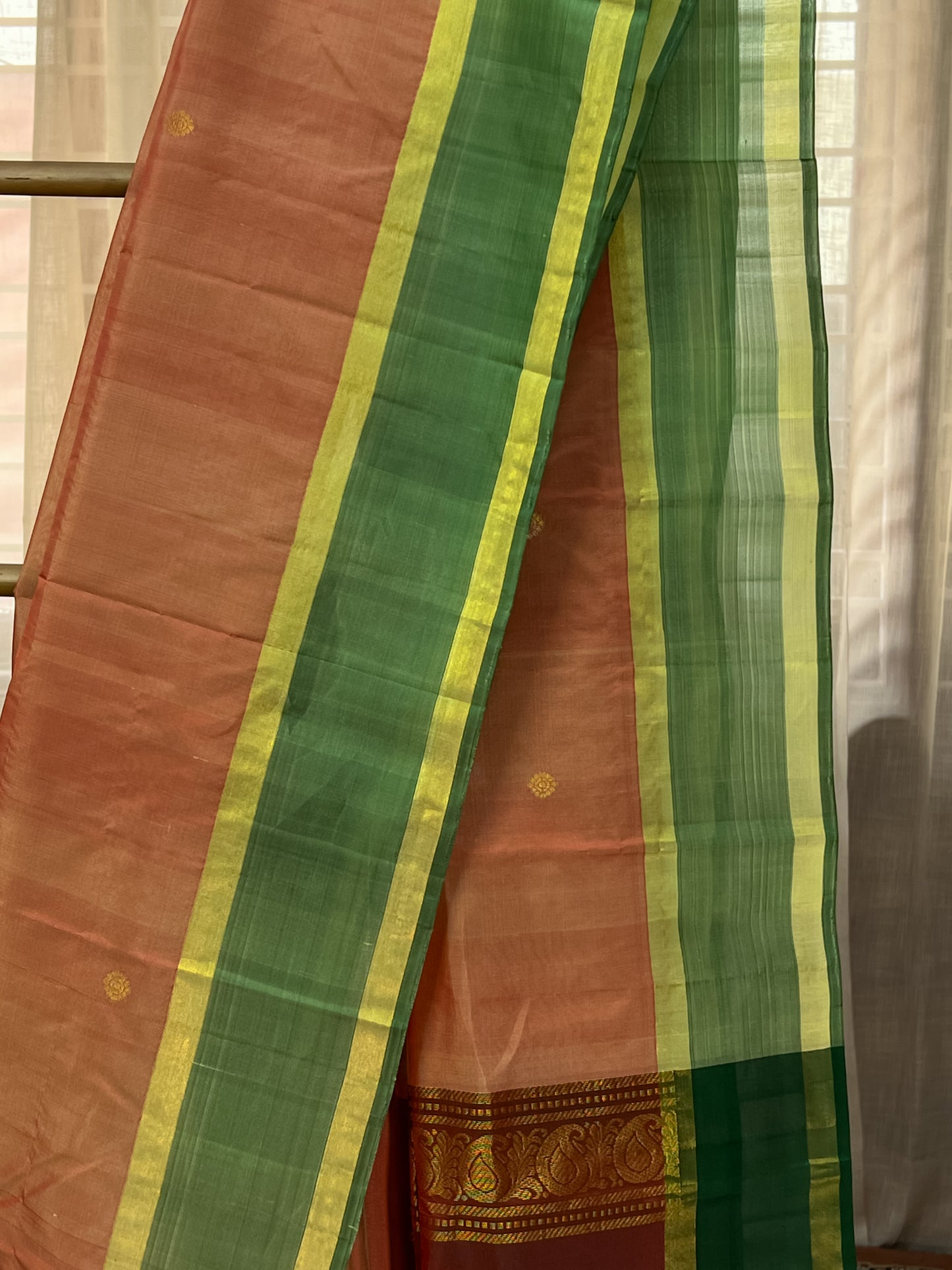 Peach Kanjivaram Silk Saree